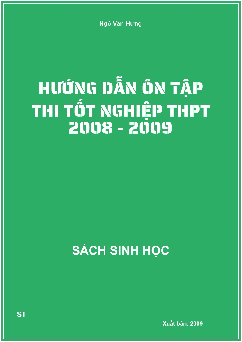 Hướng dẫn ôn tập thi tốt nghiệp THPT 2008 - 2009