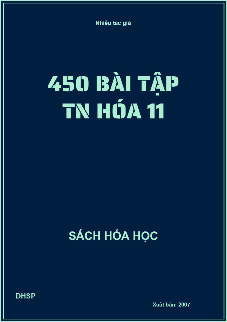 450 bài tập tn hóa 11