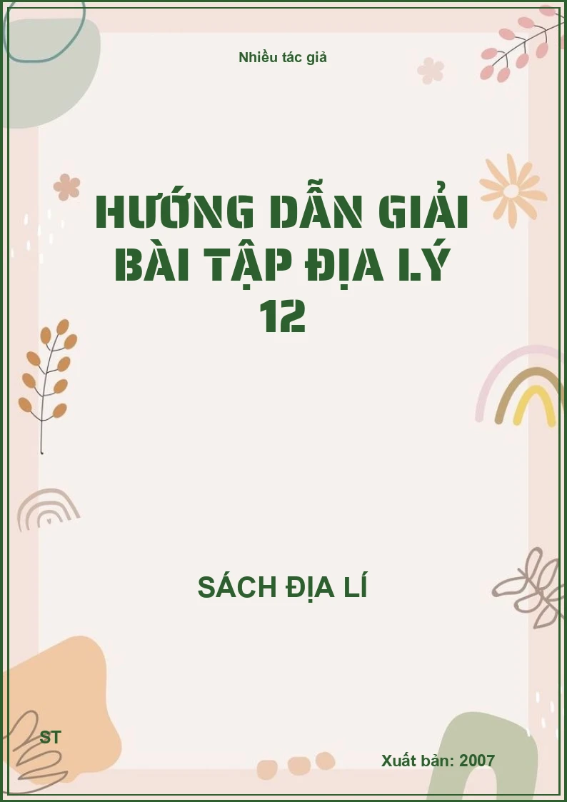 Hướng dẫn giải bài tập địa lý 12