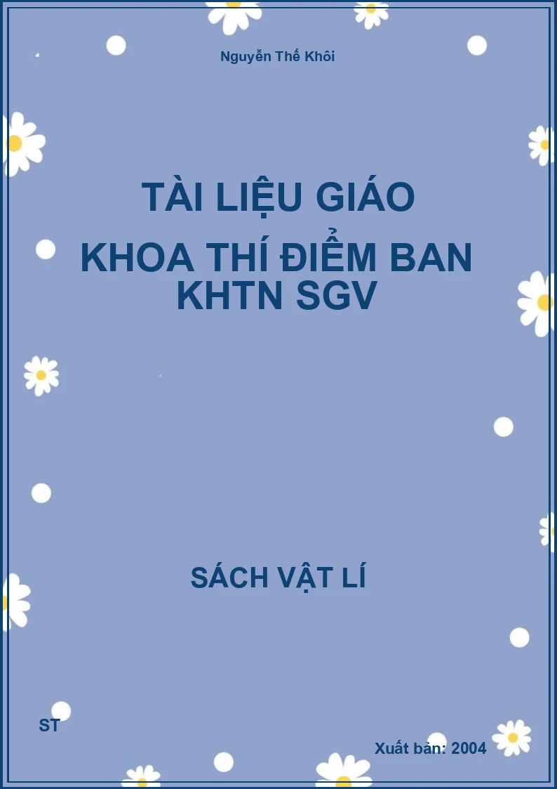 Tài liệu giáo khoa thí điểm ban KHTN SGV