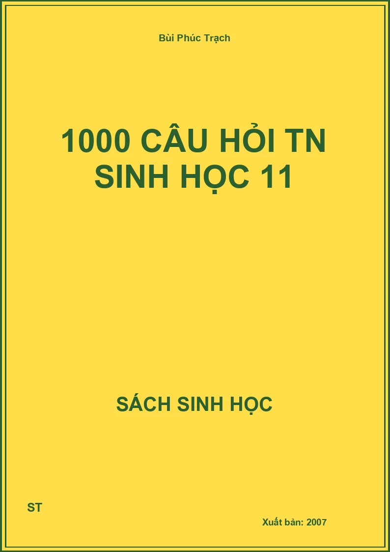 1000 câu hỏi TN sinh học 11