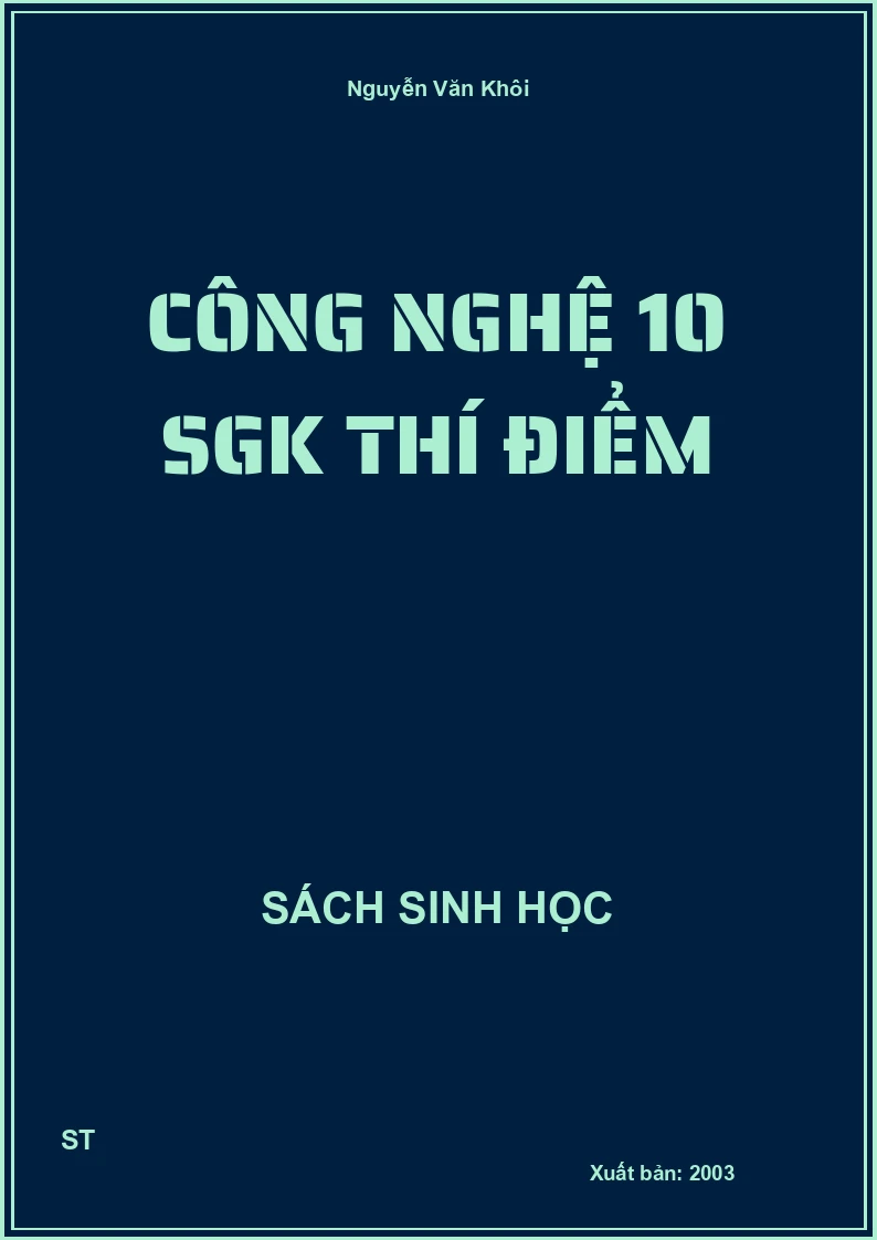 Công nghệ 10 SGK thí điểm
