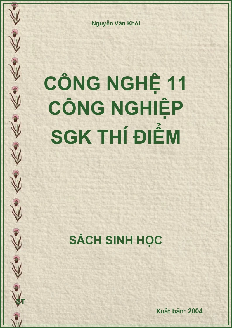 Công Nghệ 11 công nghiệp SGK thí điểm