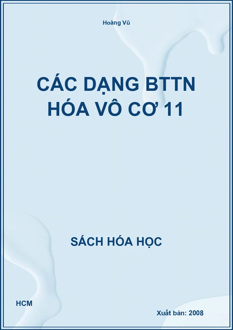 Các dạng BTTN hóa vô cơ 11