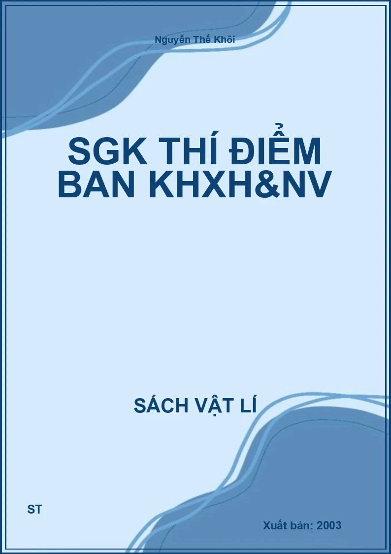 SGK thí điểm ban KHXH&NV