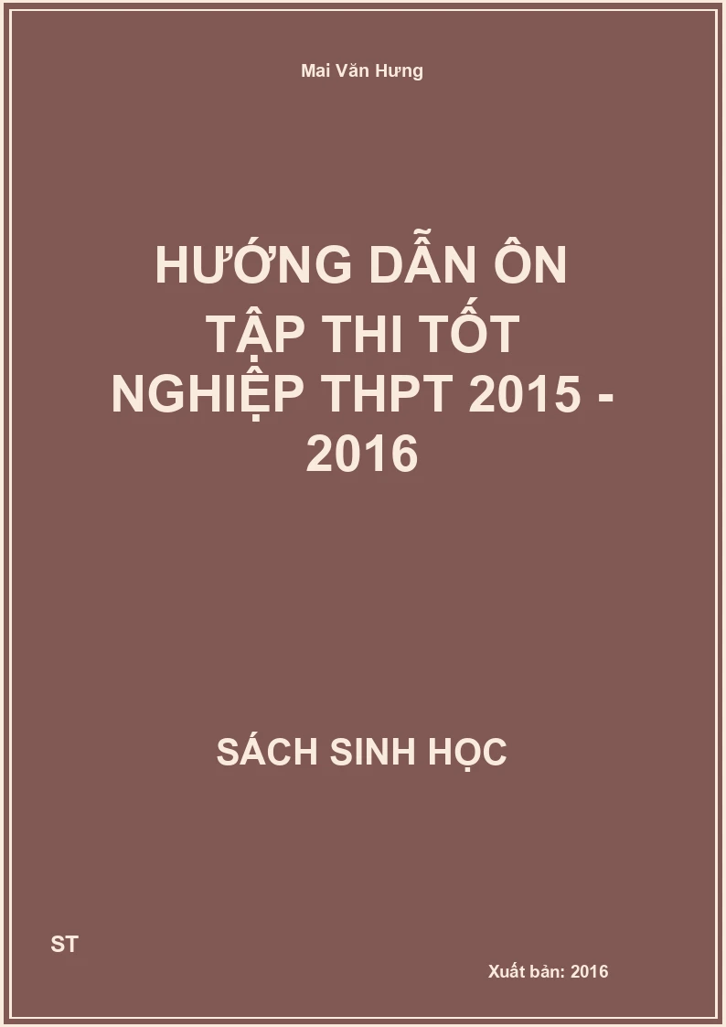 Hướng dẫn ôn tập thi tốt nghiệp THPT 2015 - 2016
