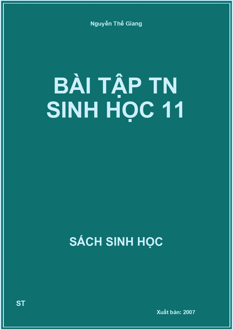 Bài tập TN sinh học 11