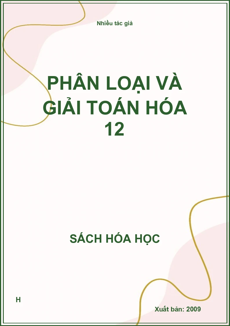 Phân loại và giải toán hóa 12