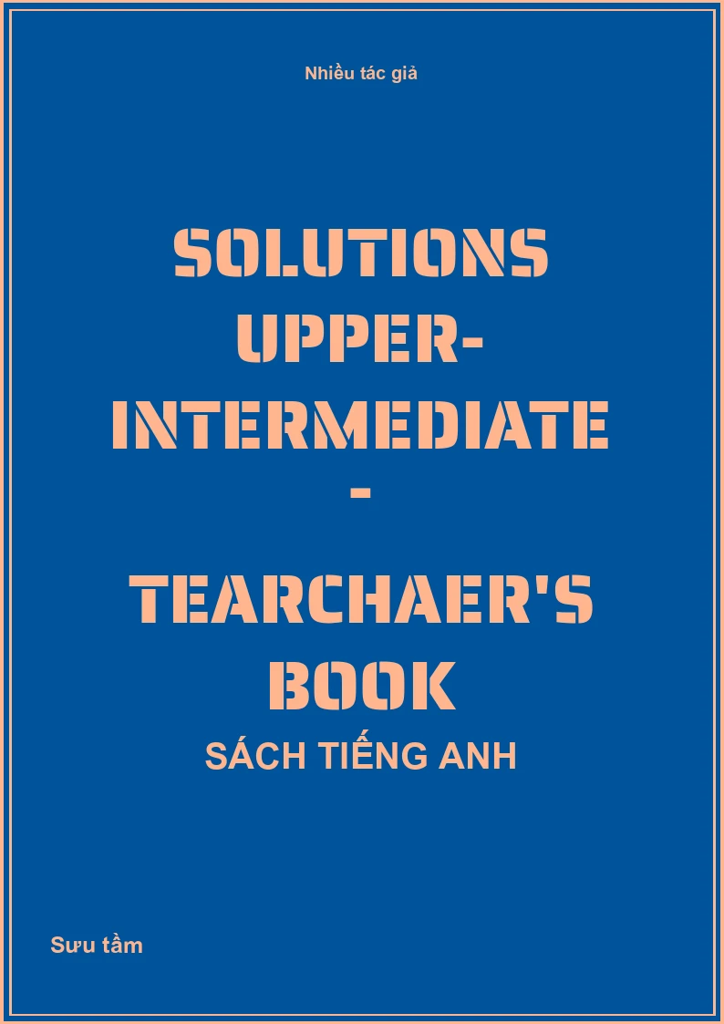 Solutions Upper- Intermediate - Tearchaer's book