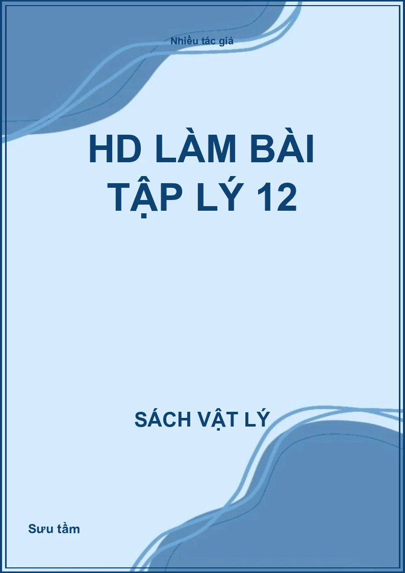 HD làm bài tập lý 12
