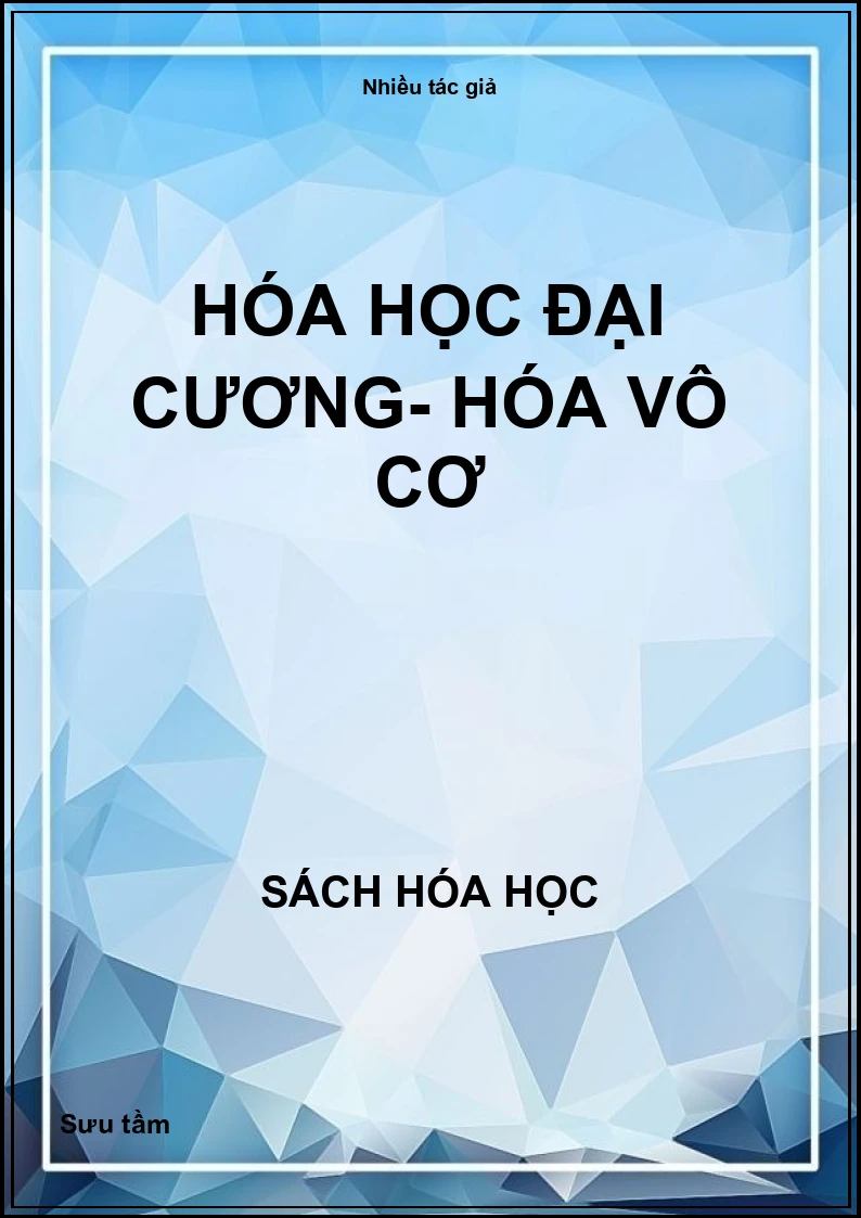 Hóa học đại cương- hóa vô cơ