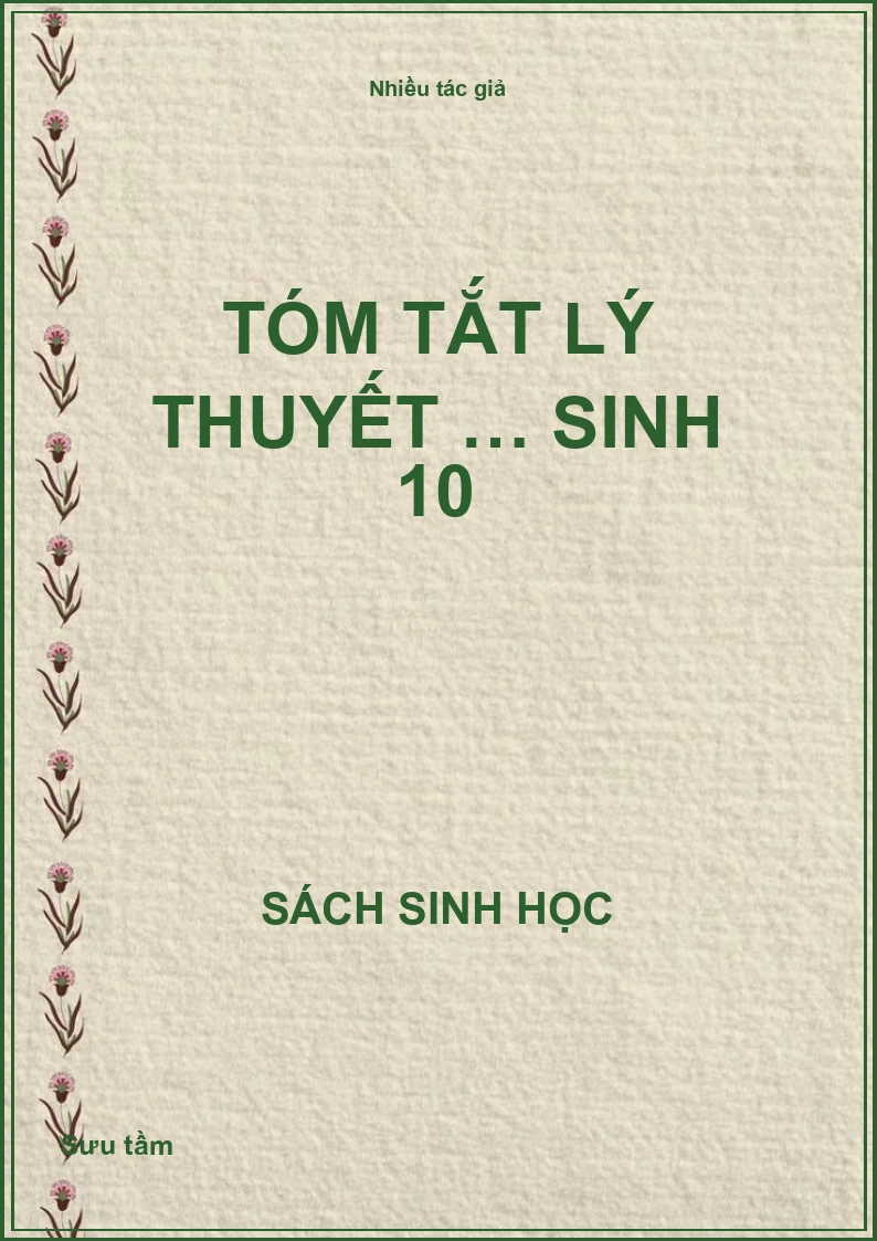 Tóm tắt lý thuyết … Sinh học lớp 10