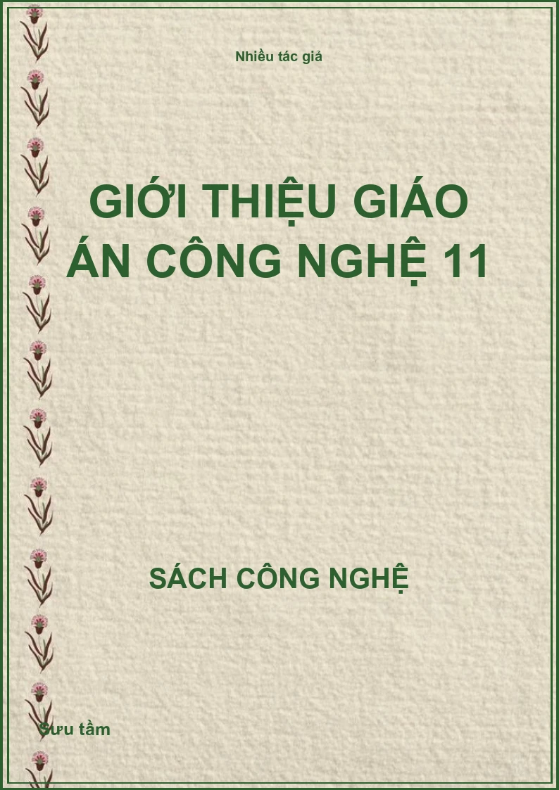 Giới thiệu giáo án Công nghệ lớp 11