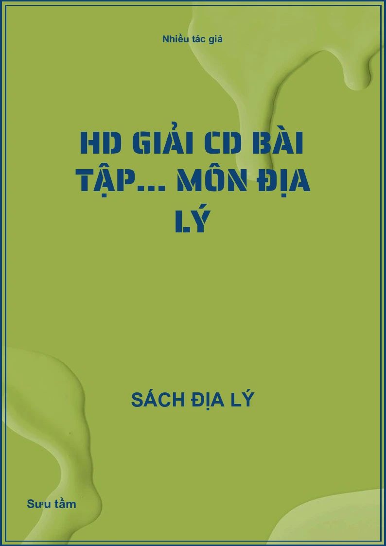 HD giải CD bài tập… môn địa lý