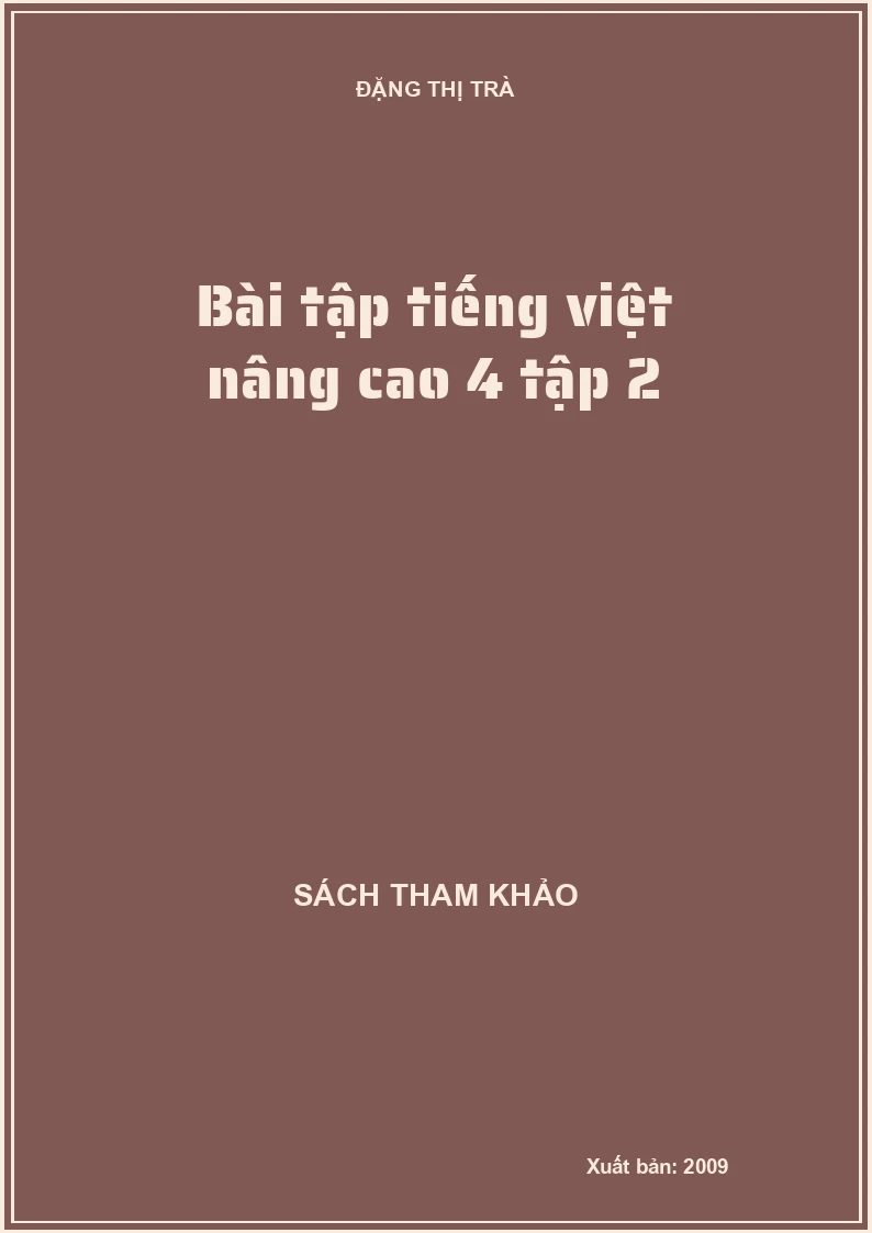 Bài tập Tiếng Việt nâng cao 4 tập 2