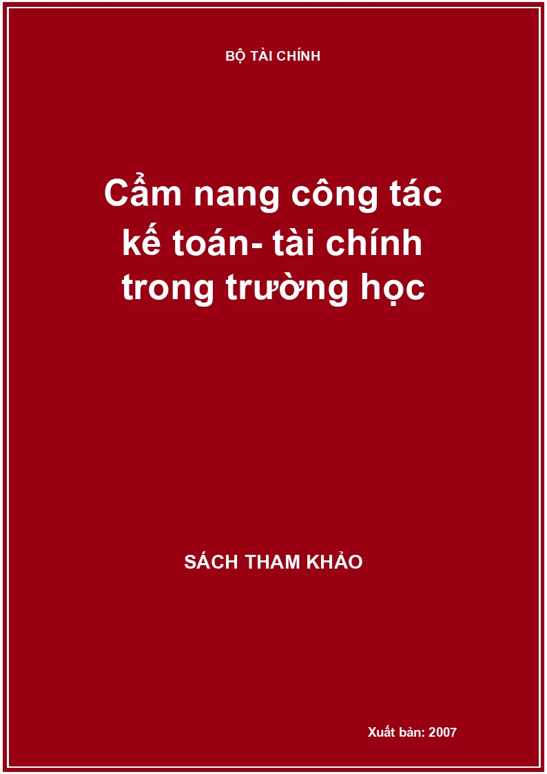 Cẩm nang công tác kế toán- tài chính trong trường học