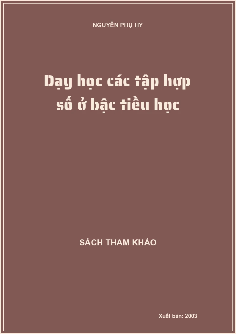 Dạy học các tập hợp số ở bậc tiều học