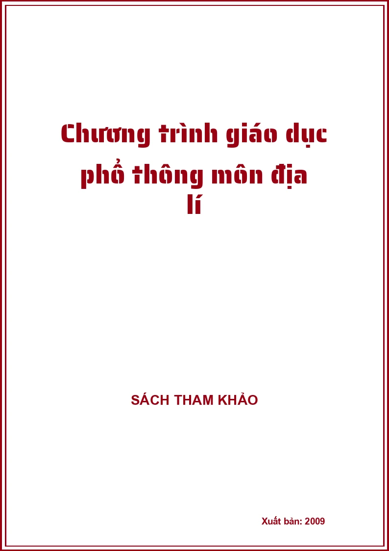 Chương trình giáo dục phổ thông môn địa lí