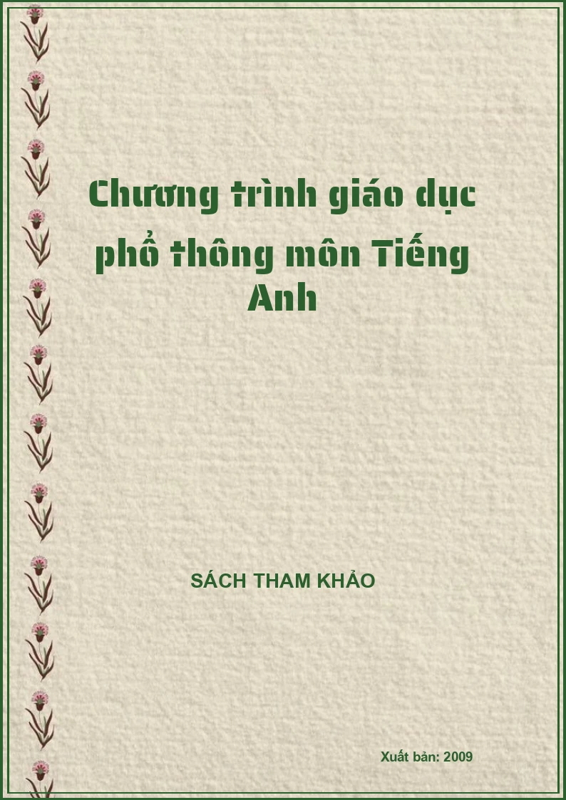 Chương trình giáo dục phổ thông môn Tiếng Anh