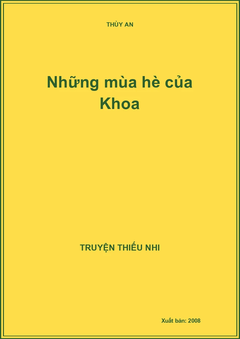 Những mùa hè của Khoa