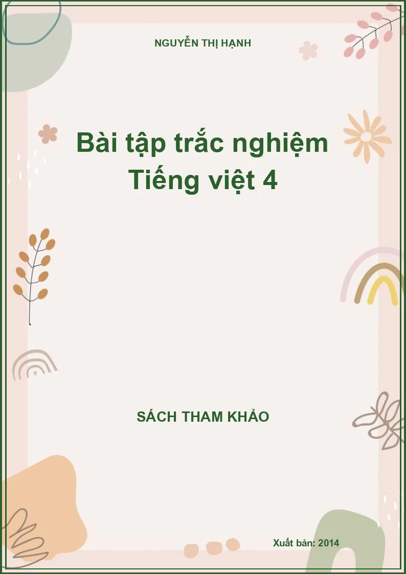 Bài tập trắc nghiệm Tiếng Việt 4