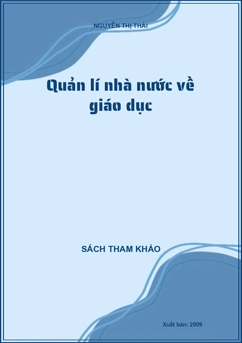 Quản lí nhà nước về giáo dục