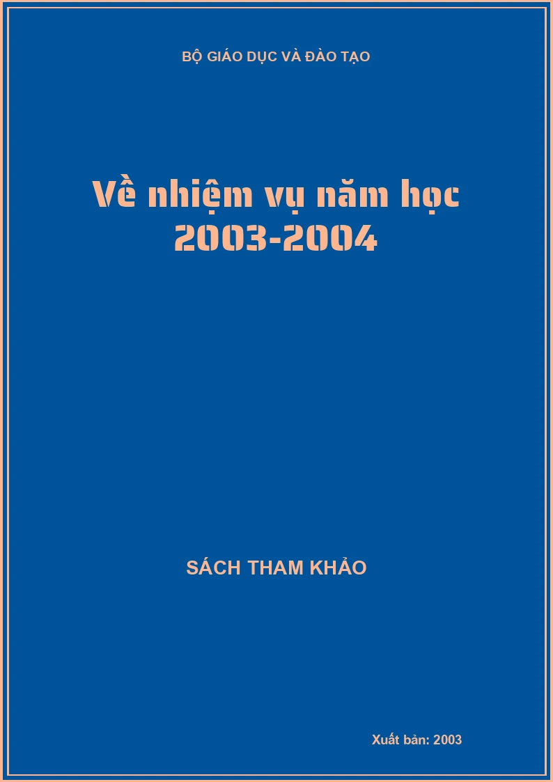 Về nhiệm vụ năm học 2003-2004