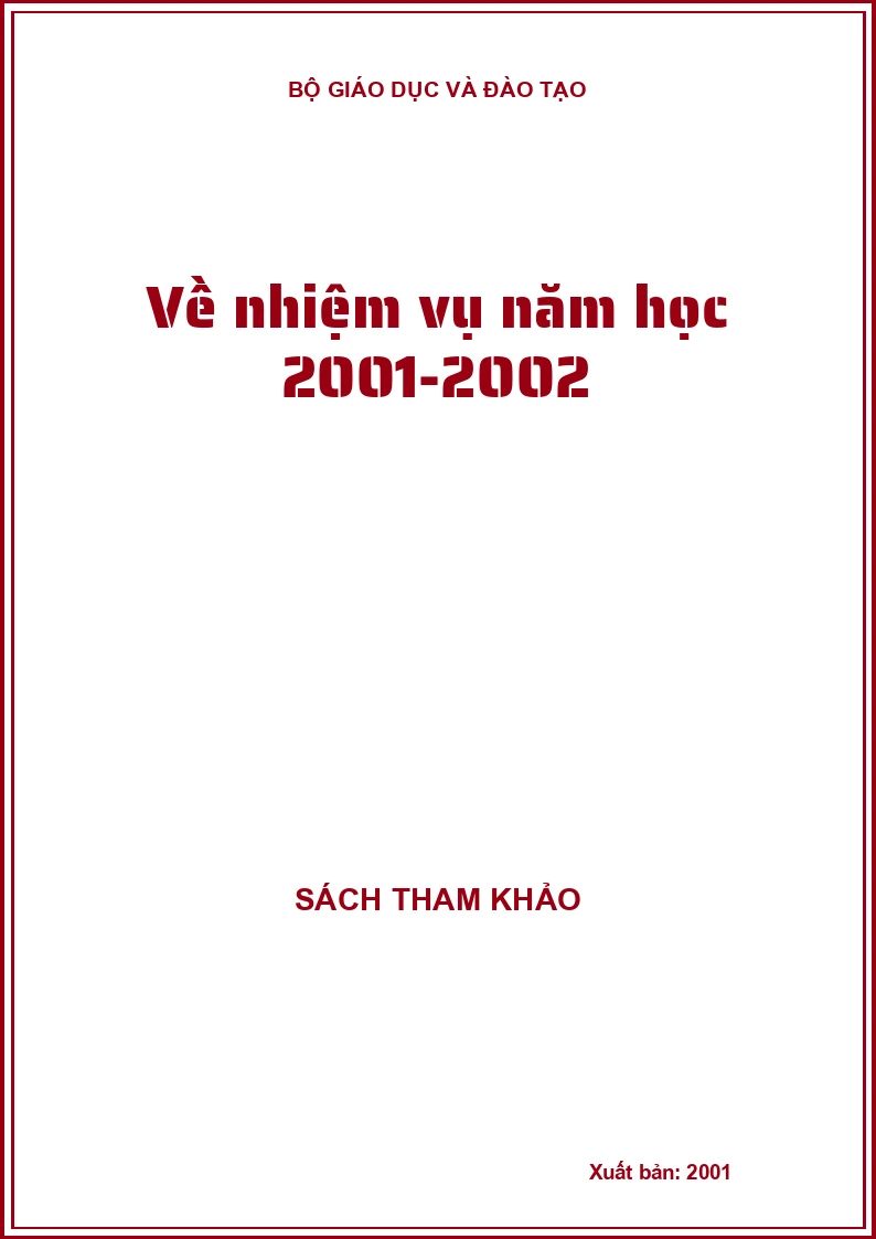 Về nhiệm vụ năm học 2001-2002