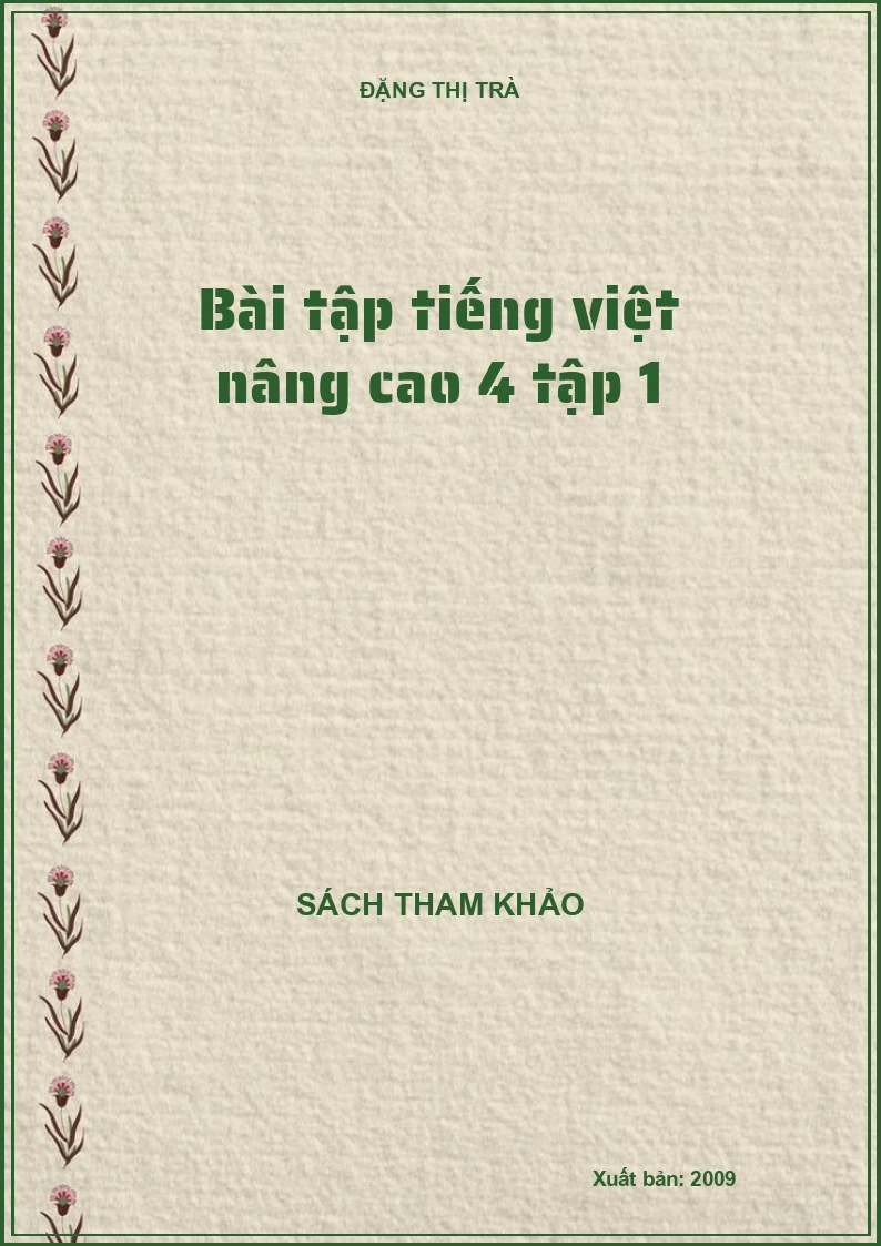 Bài tập Tiếng Việt nâng cao 4 tập 1
