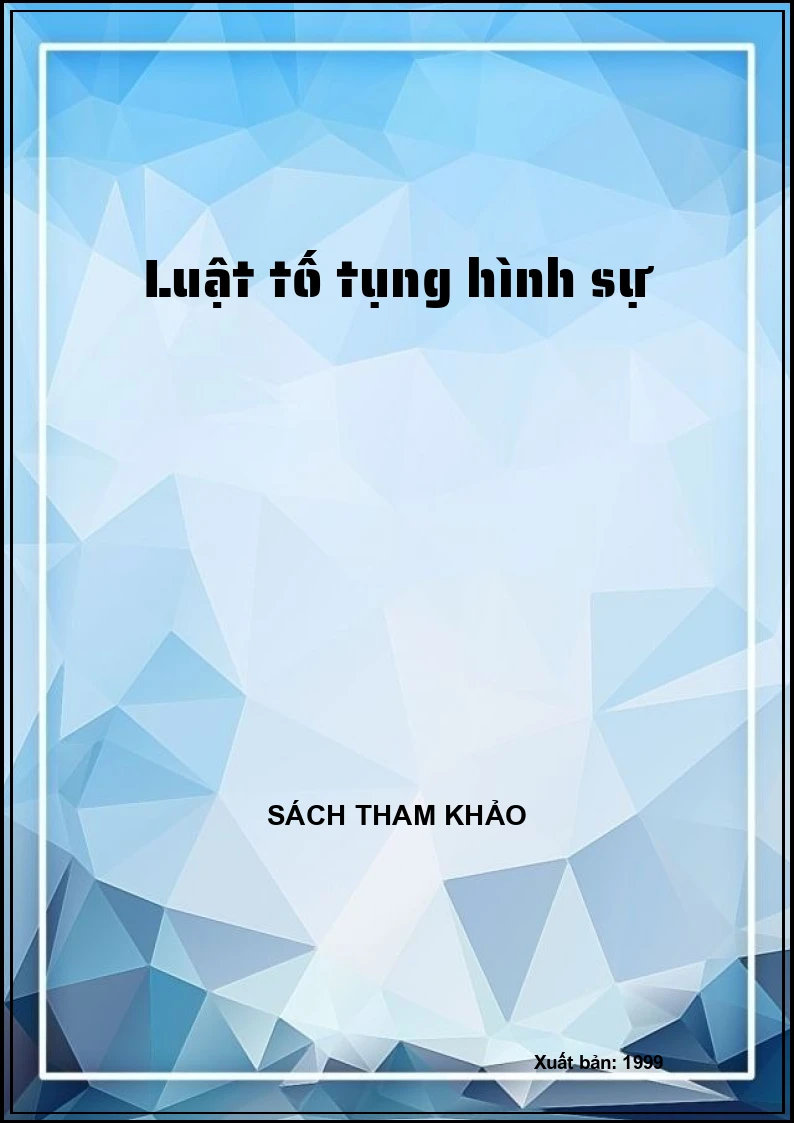 Luật tố tụng hình sự