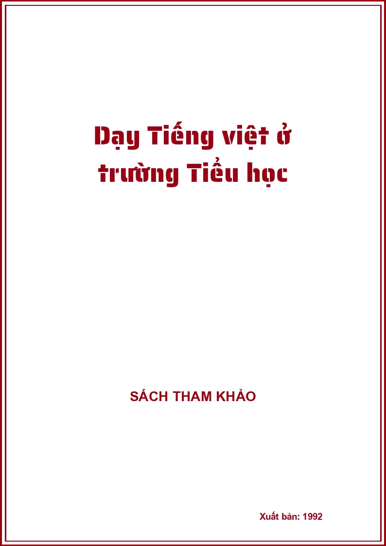 Dạy Tiếng việt ở trường Tiểu học