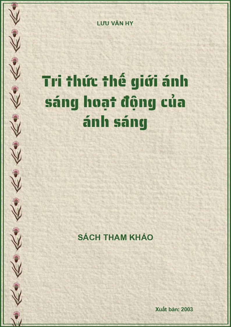 Tri thức thế giới ánh sáng hoạt động của ánh sáng