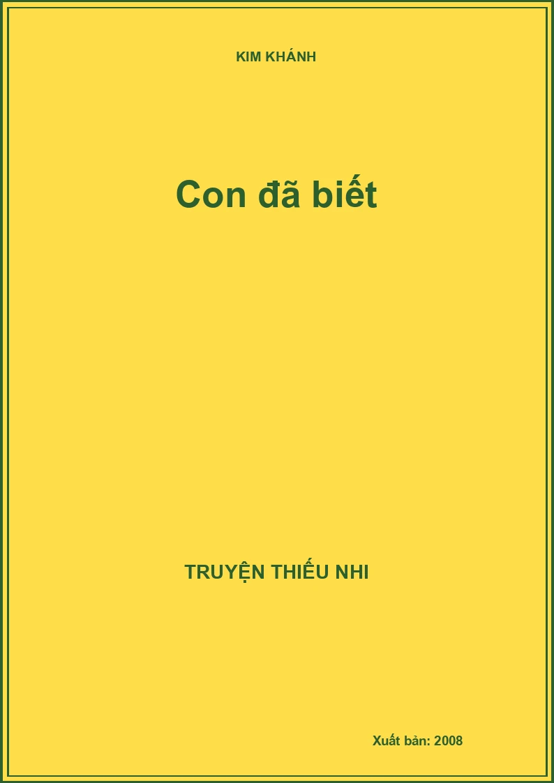 Con đã biết