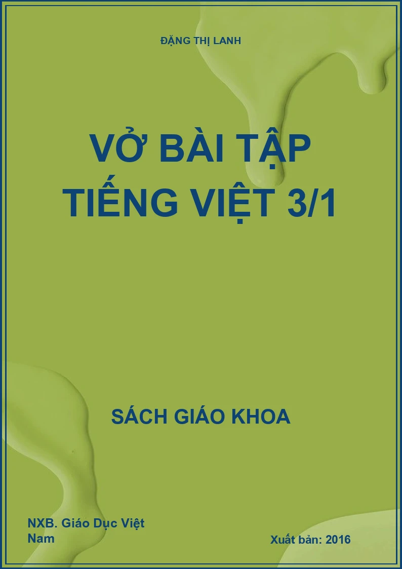 Vở bài tập Tiếng Việt 3/1