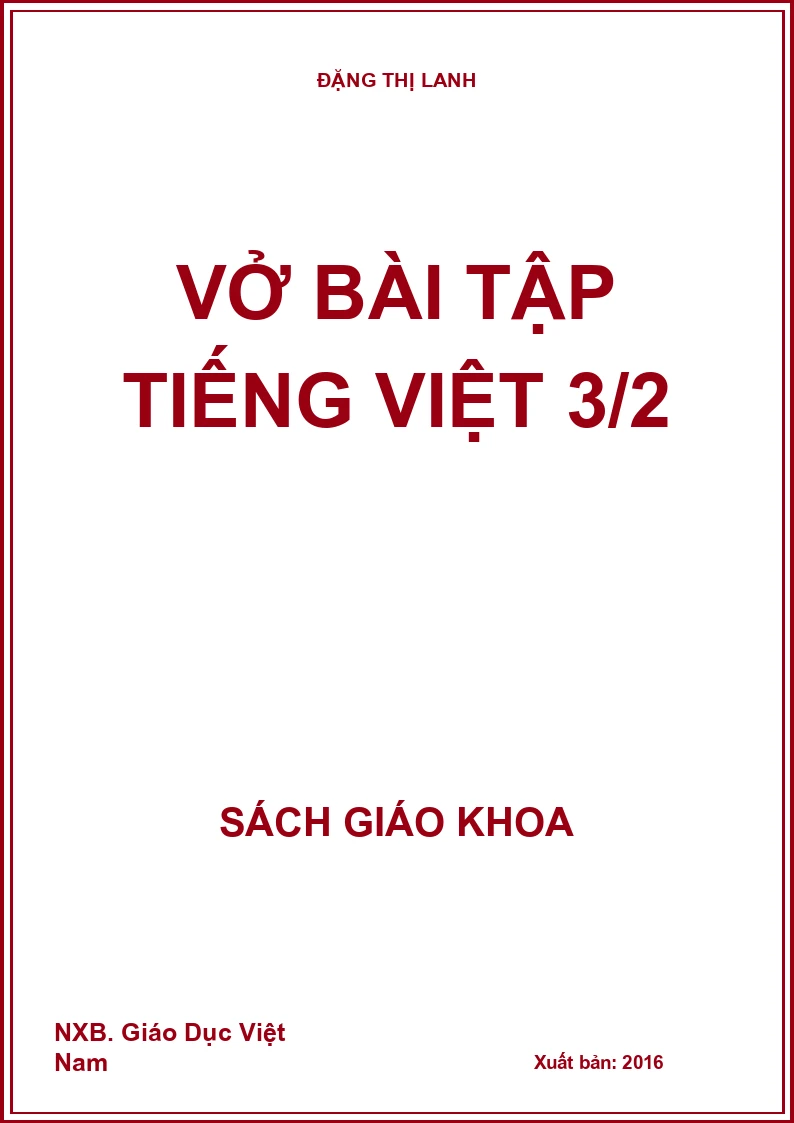 Vở bài tập Tiếng Việt 3/2