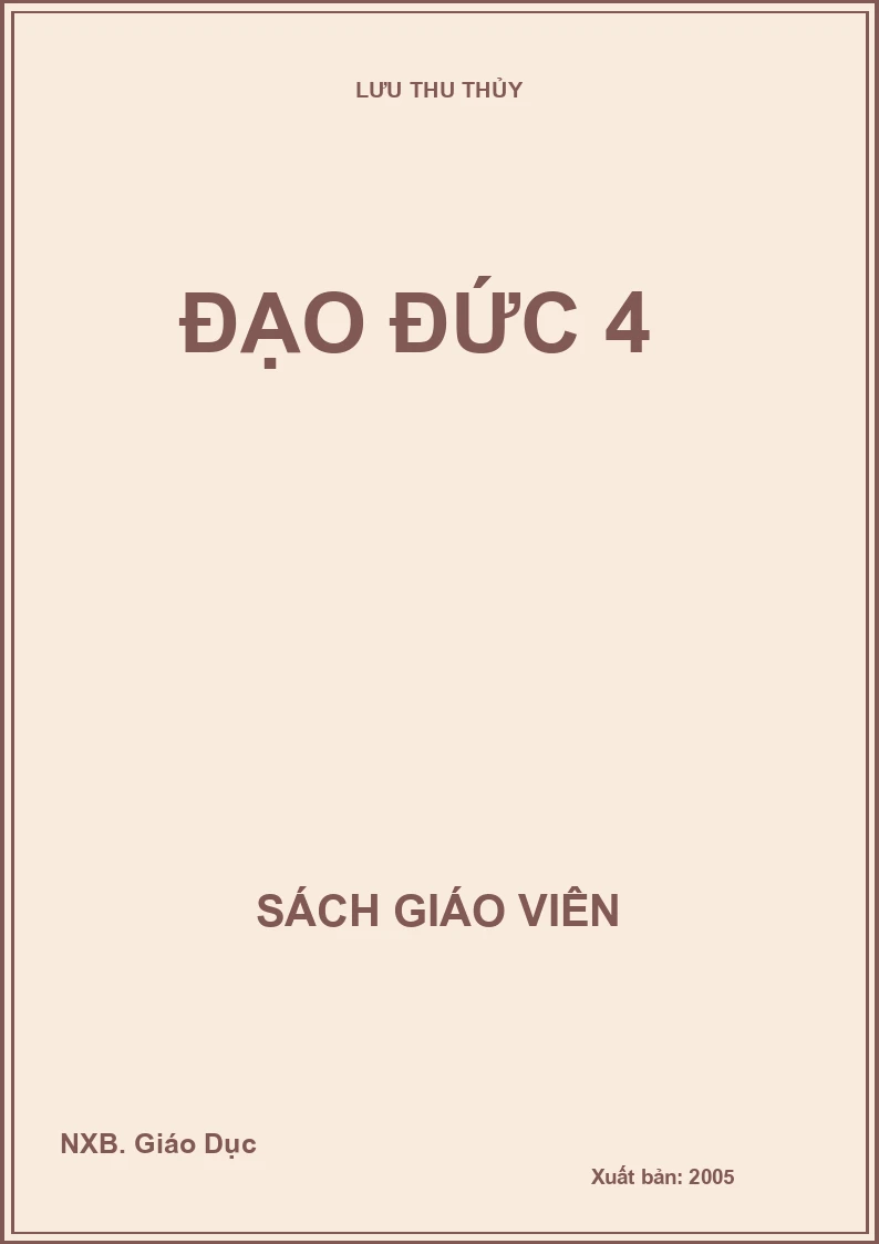 Sách giáo viên Đạo đức 4