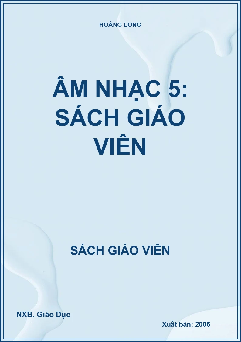 Âm nhạc 5: Sách giáo viên