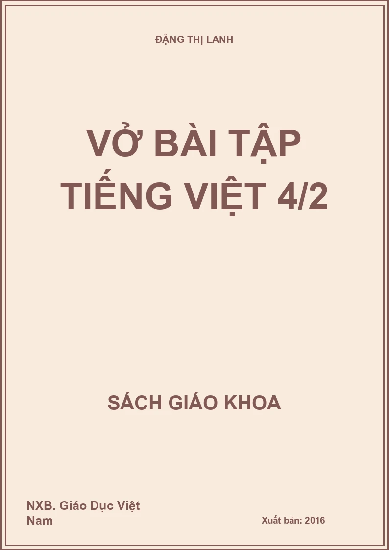 Vở bài tập Tiếng Việt 4/2