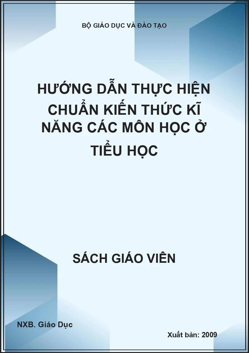 Hướng dẫn thực hiện chuẩn kiến thức kĩ năng các môn học ở tiểu học