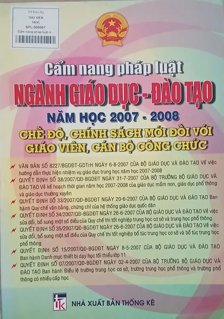 Cẩm nang pháp luật ngành GD- ĐT năm 2007-2008