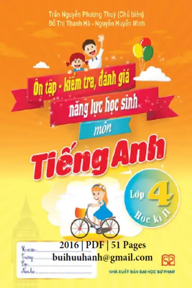 Ôn tập kiểm tra, đánh giá năng lực học sinh môn tiếng anh lớp 4 học kì II