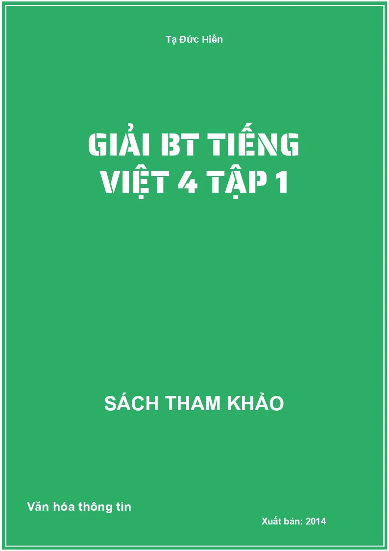 Giải BT tiếng việt 4 tập 1