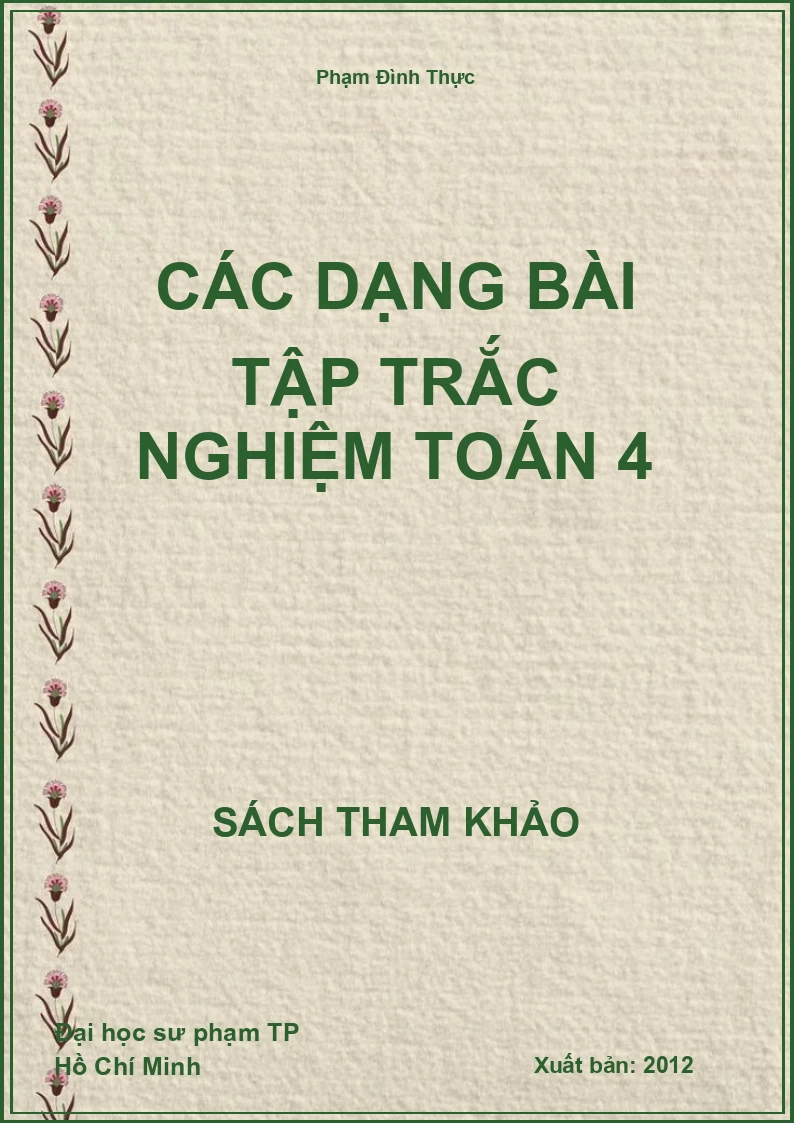 Các dạng bài tập trắc nghiệm toán 4