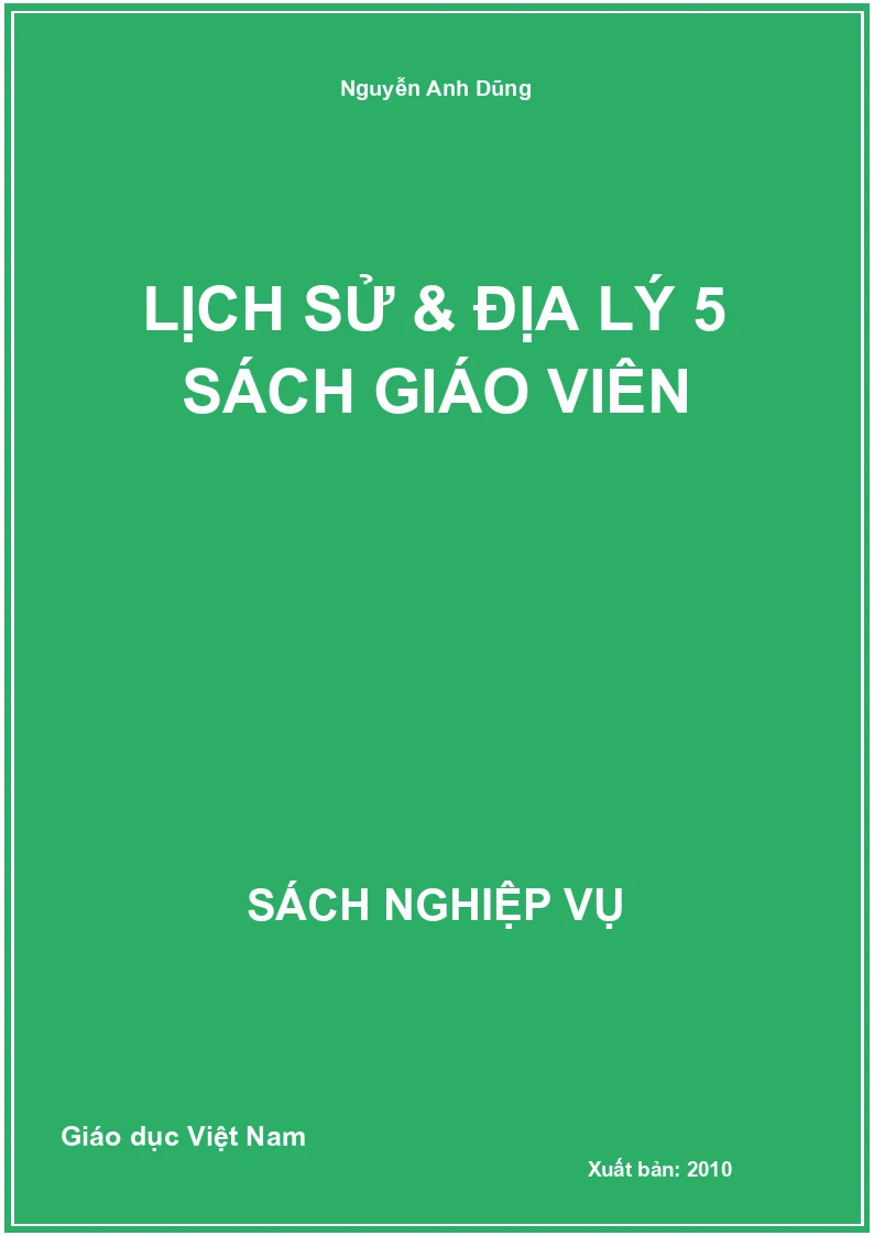 Lịch Sử & địa lý 5 sách giáo viên