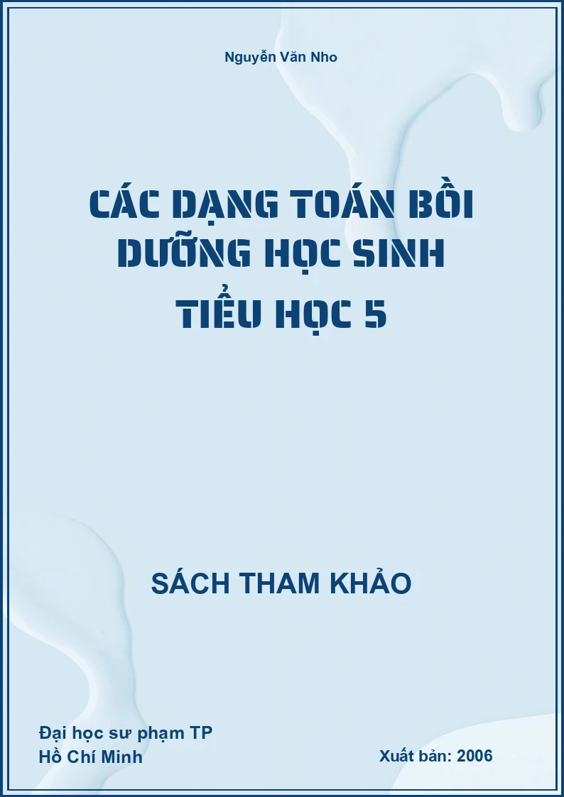 Các dạng toán bồi dưỡng học sinh tiểu học 5