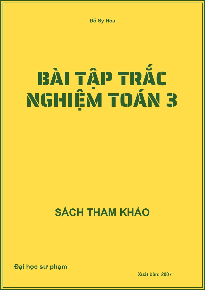 Bài tập trắc nghiệm toán 3