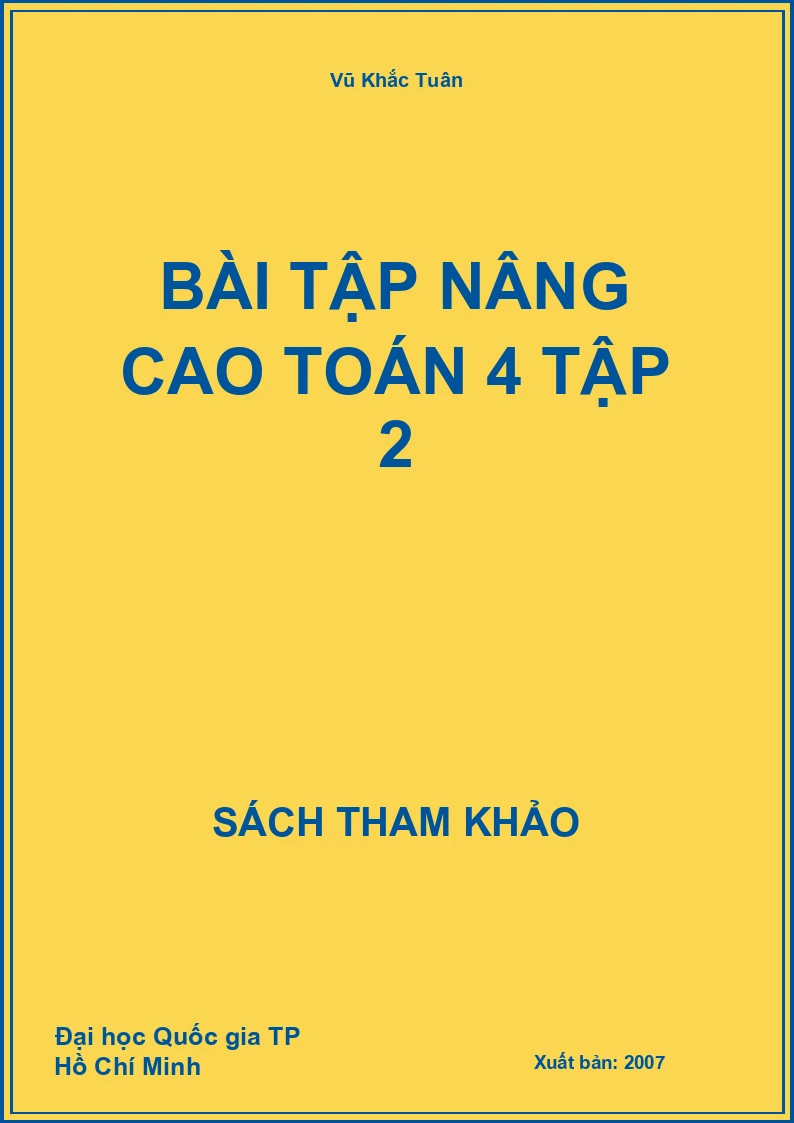 Bài tập nâng cao toán 4 tập 2