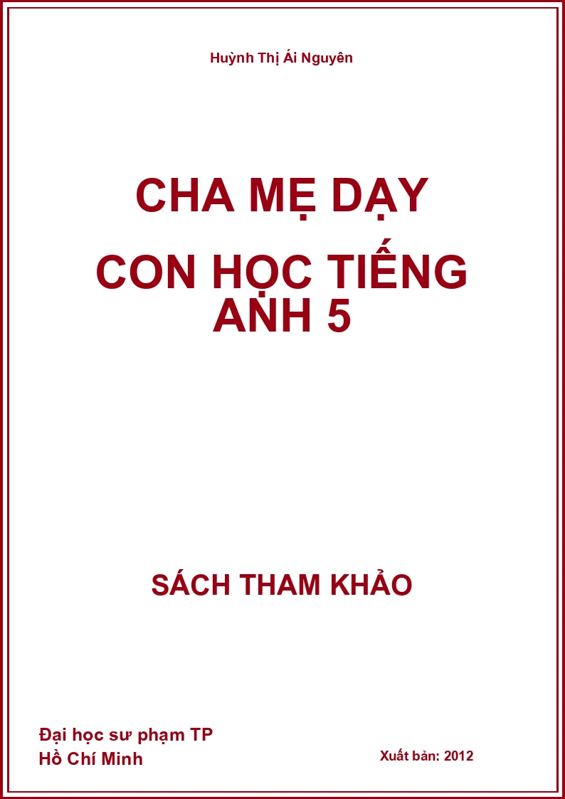 Cha mẹ dạy con học tiếng anh 5