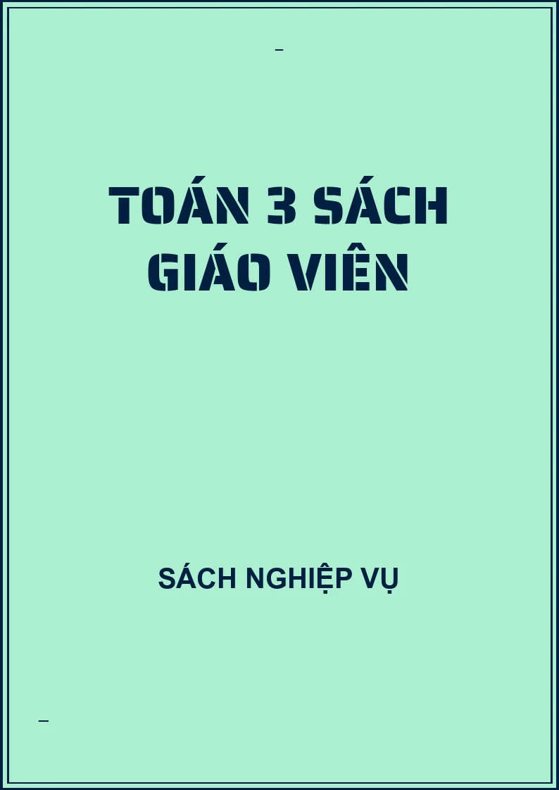 Toán 3 sách giáo viên