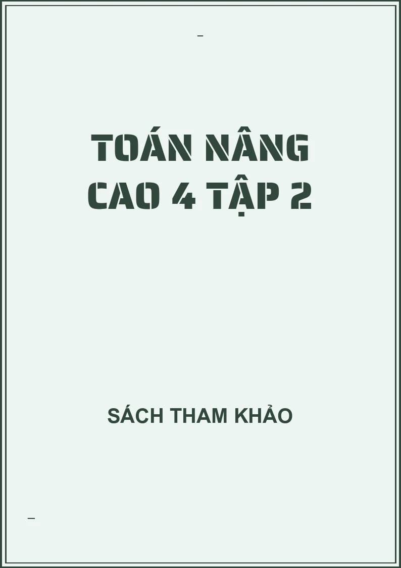 Toán nâng cao 4 tập 2